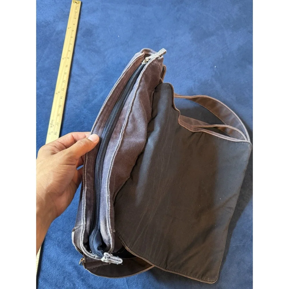 Armani Exchange Canvas Messenger Bag Navy Blue Faded 90s Y2K AX 1991 Vintage